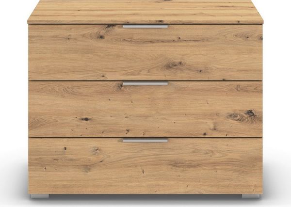 rauch Schubkastenkommode Lowboard Sideboard Schubladenkommode Kommode ASTANA (Breite 80 cm / Höhe 61 cm), mit 3 geräumigen Schubladen, Kantengriff in Alufarben MADE IN GERMANY