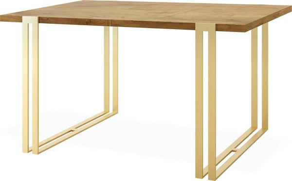 WFL GROUP Esstisch Marco Gold, Glamour Ausziehbar Tisch im Loft-Stil mit Metallbeinen