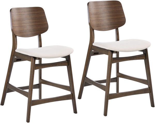 Set mit 2 Barstühlen MAYER Holz Cremeweiß Dunkelbraun