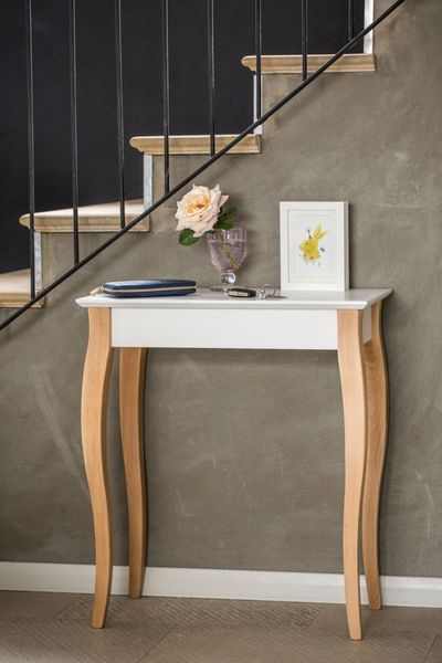 Ragaba 'Lillo' Konsole, MDF & Massives Buchenholz, 65x35 cm, Weiß