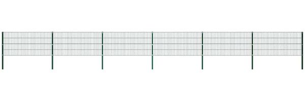 vidaXL Zaunelement mit Pfosten Eisen 1040 x 80 cm Grün 278609