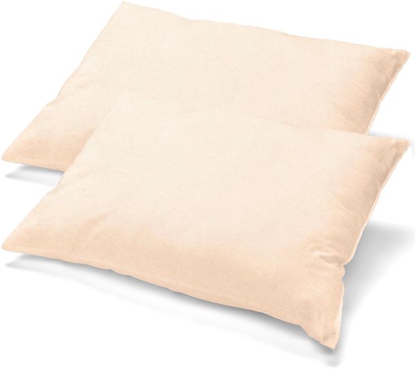 aqua-textil Classic Line Baumwolle Kissenbezug 2er-Set 50x80 Natur Kissen Bezug Reißverschluss Jersey Kissenhülle