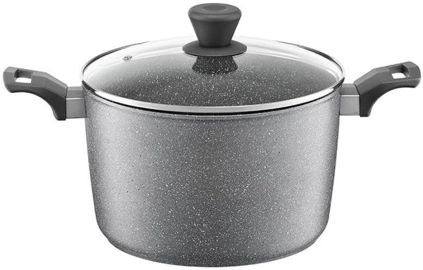 Dajar Topf AMBITION SILVERSTONE aus Aluminium mit Deckel für Induktion geeignet ø 24 cm 6 L
