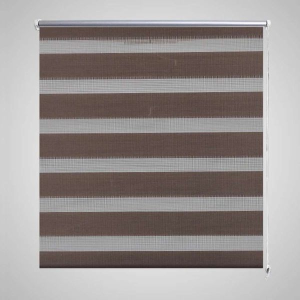 vidaXL Zebra-Rollo 120,9 x 175 cm, Stoffbreite 116,7 cm, Kaffeebraun 240217