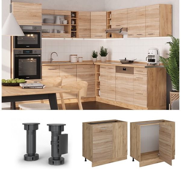 Eckunterschrank R-Line Sonoma 86 cm ohne Arbeitsplatte Vicco Bild 2