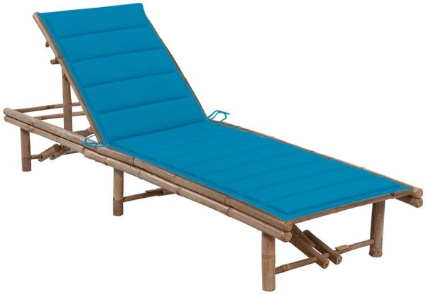 vidaXL Garten-Sonnenliege mit Auflage Bambus 3061636