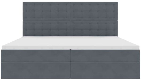 vidaXL Aufbewahrungsbett mit Matratze Dunkelgrau 200 x 200 cm Samt 3372172 Bild 7