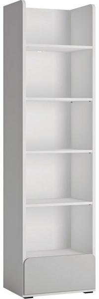 Regal mit 1 Schubkasten weiß, grau FLINT-129