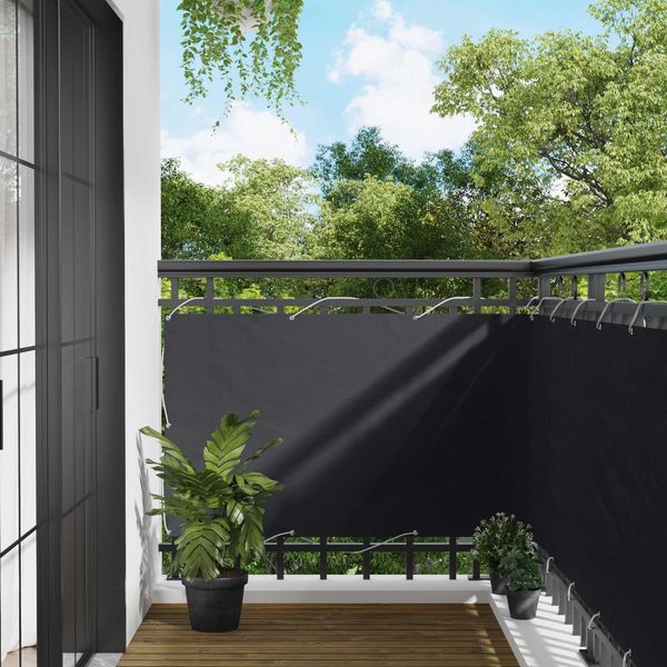 vidaXL Balkonsichtschutz Schwarz 90 x 200 cm 42030847