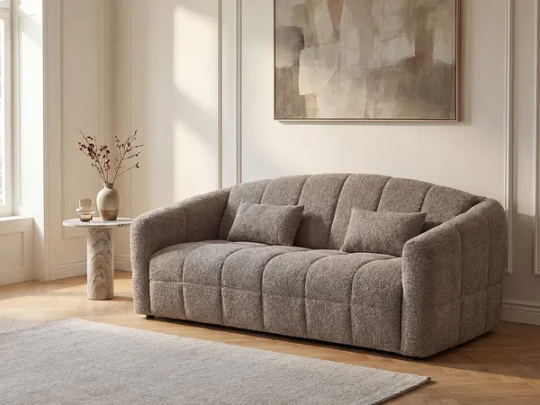 Vente-unique - RETUNA Sofa Stoff Schokoladenbraun - B 208 cm105 cm x H 90 cm x L 200 cm