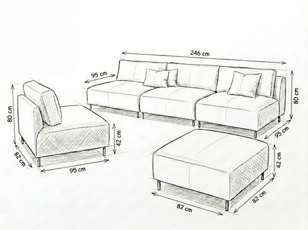 Garten Lounge Set SUN – Outdoor Möbel Set mit Sofa, Sessel und Hocker, UV-beständig und wasserabweisend Bild 5