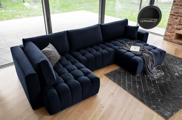 Wohnideebilder Bonito Dunkelblau Ecksofas & Eckcouches CO-BON-RT-40LO
