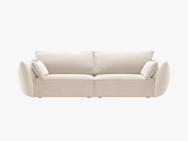 Micadoni Sofa Kaelle 3-Sitzer Samt Bluvel Helles Beige