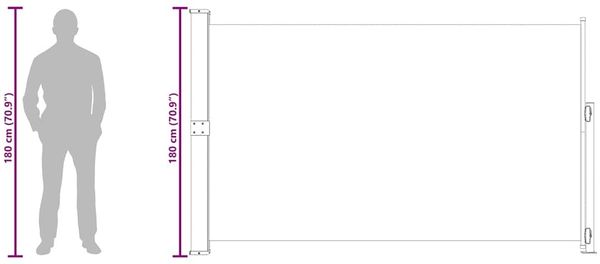 vidaXL Seitenmarkise Ausziehbar 180x300 cm Braun 313402 Bild 11