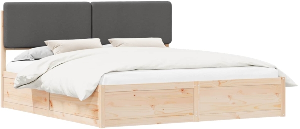 vidaXL Bettgestell mit gepolstertem Kopfteil Dunkelgrau 200 x 200 cm 3398140