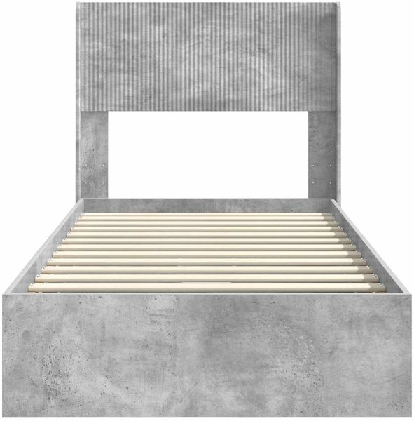 vidaXL Bettgestell mit Stauraum und Kopfteil Betongrau 90 x 190 cm 3414422 Bild 6