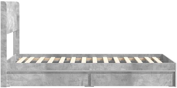 vidaXL Bettgestell mit Stauraum und Kopfteil Betongrau 90 x 190 cm 3414422 Bild 7