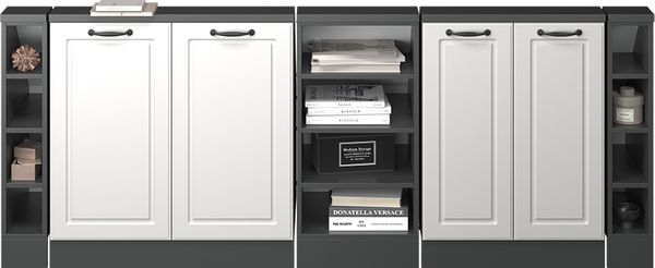 Küchenschrank für Dachschrägen R-Line Weiß Landhaus 210 cm 5er Set Vicco Bild 6