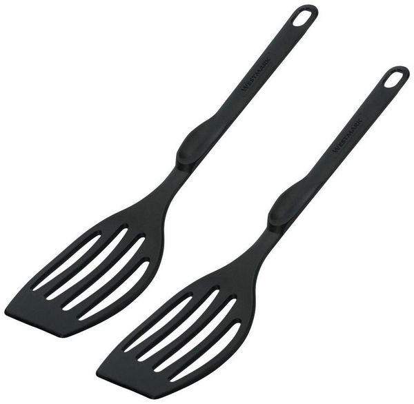 Westmark 2 Pfannenwender, Länge je: 28,3 cm, Kunststoff, Flonal, Schwarz, 203522E3