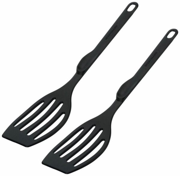Westmark 2 Pfannenwender, Länge je: 28,3 cm, Kunststoff, Flonal, Schwarz, 203522E3