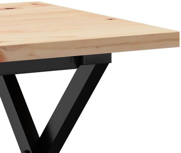 vidaXL Couchtisch X-Gestell 80x50x40,5cm Massivholz Kiefer & Stahl 3282750 Bild 7