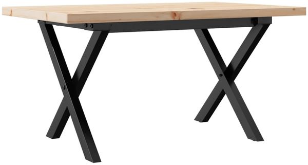 vidaXL Couchtisch X-Gestell 80x50x40,5cm Massivholz Kiefer & Stahl 3282750 Bild 6