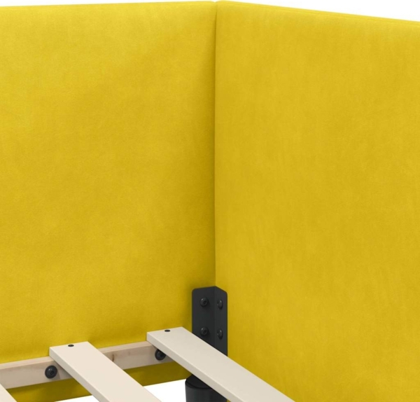 vidaXL Eckbettgestell mit Kopfteil Gelb 90 cm x 200 cm Stoff 42016652 Bild 7