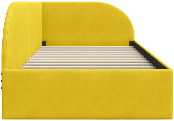 vidaXL Eckbettgestell mit Kopfteil Gelb 90 cm x 200 cm Stoff 42016652 Bild 5