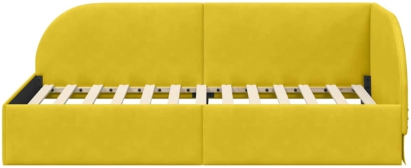 vidaXL Eckbettgestell mit Kopfteil Gelb 90 cm x 200 cm Stoff 42016652 Bild 4