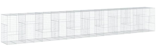 vidaXL Gabione mit Deckel 1000x100x150 cm Verzinktes Eisen 3295222