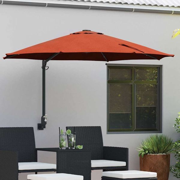 vidaXL Garten-Sonnenschirm Terrakotta 248 x 248 x 148 cm 42003248