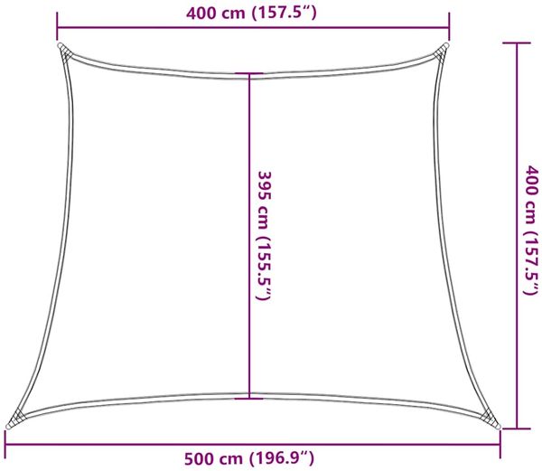vidaXL Sonnensegel 160 g/m² Trapezform Schwarz 4/5x4 m HDPE 311766 Bild 10