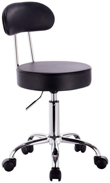 Arbeitshocker BH34 Rollhocker Kunstleder schwarz
