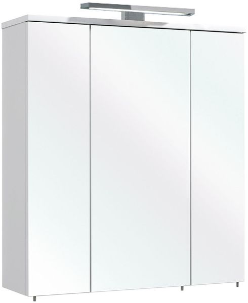 Spiegelschrank Mittenwald / Quickset, Glas, Holzwerkstoff, Weiß, Verspiegelt, 65 x 72 x 20 cm