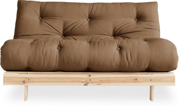 KARUP DESIGN ROOTS Futonsofa Gestell Unbehandelt Matratze Mocca