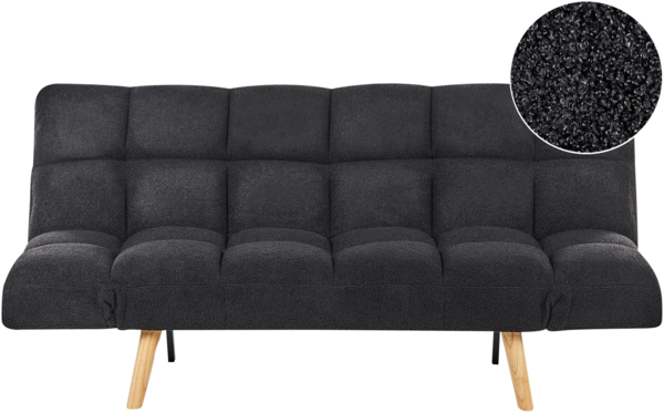 Schlafsofa INGARO Schwarz Bouclé