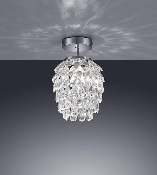 Kleine LED Deckenleuchte mit Kristall Behang aus Acryl, Ø 20cm