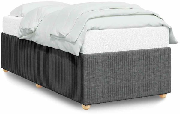Einzelbettgestell Design für Erwachsene ohne Matratze Dunkelgrau 90x190 cm Stoff d4698e