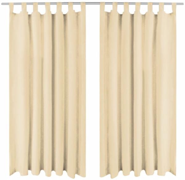 vidaXL Vorhänge aus Mikro-Satin 2 Stk. mit Schlaufen 140×225 cm Beige 132217