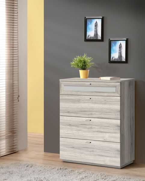 FORTE Nexus Kommode, Holzwerkstoff, Beige/Braun, 79,9 x 98,8 x 40 cm
