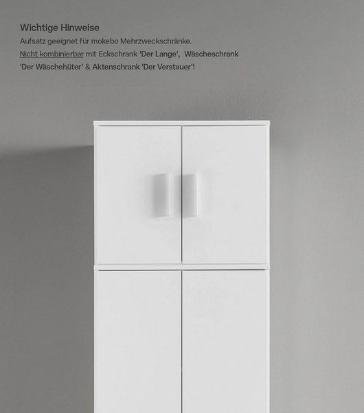 mokebo Mehrzweckschrank Der Extralange Büroschrank, Aktenschrank, Flurschrank, Aufbewarhungsschrank in weiß