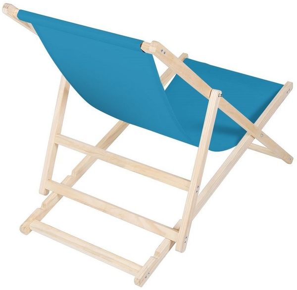 Melko Gartenliege Klappbarer Liegestuhl aus Holz mit Stoffbezug, Rückenlehne verstellbar, Liegestuhl, 1 St, Set bestehend aus 1 klappbaren Liegestuhl mit Stoffbezug, Klappbarer Strandstuhl aus Holz dreistufig verstellbarer Rückenlehne