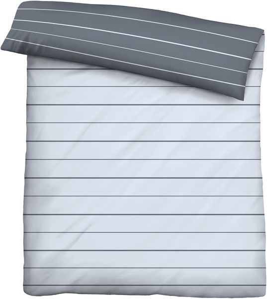 biberna 0636044 Mako-Satin Bettwäsche STREIFEN - MIX & MATCH, blau, 1x 200x200 cm + 2x 80x80 cm