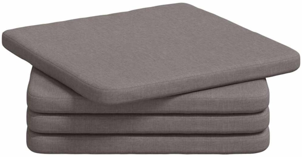vidaXL Sitzkissen 4 pcs Taupe 40 x 40 x 3 cm Stoff 42015195