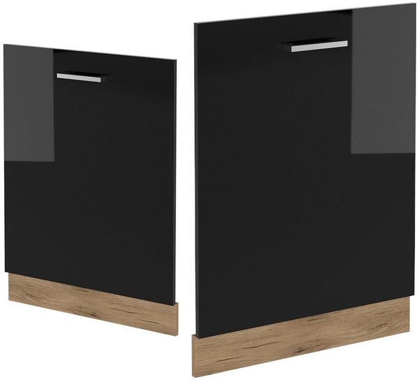 Geschirrspülblende R-Line Schwarz Hochglanz 60 cm ohne Arbeitsplatte Vicco Bild 3