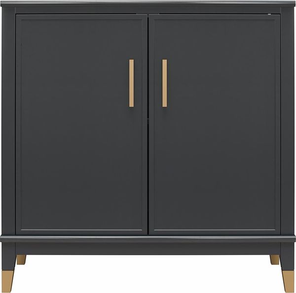 Kommode >Bendik< 2 Türen, 1 Boden, in Schwarz, MDF - 84x84x40cm (BxHxT)