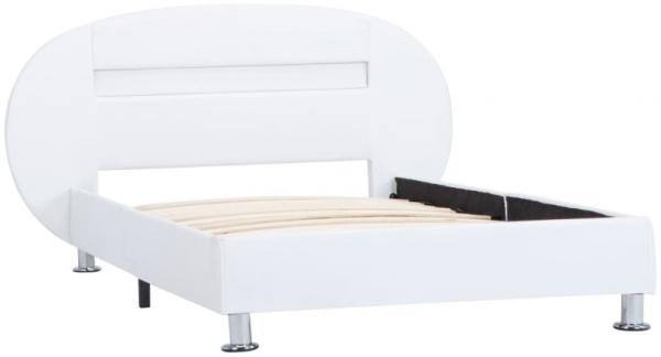 vidaXL Bettgestell mit LED Weiß Kunstleder 100x200 cm 285433 Bild 3