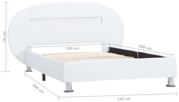 vidaXL Bettgestell mit LED Weiß Kunstleder 100x200 cm 285433 Bild 18