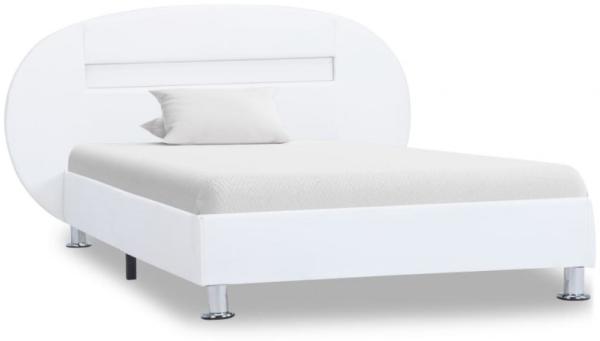 vidaXL Bettgestell mit LED Weiß Kunstleder 100x200 cm 285433 Bild 8