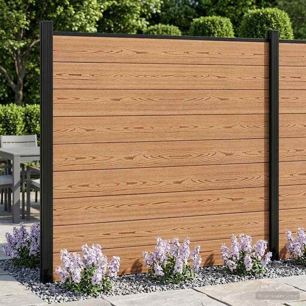vidaXL zaunset 175 x 186 cm WPC und Aluminium Braun 42039058